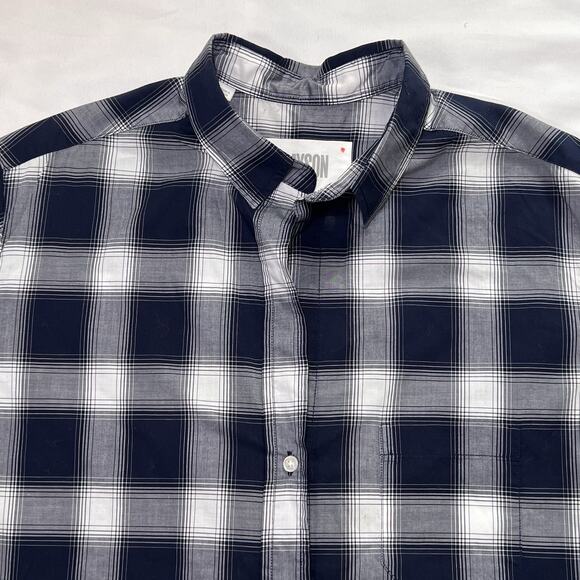 GRAYSON The Hero Shirt Size 4 Large Blue White Plaid Button Long Sleeve Cotton - Picture 2 of 15